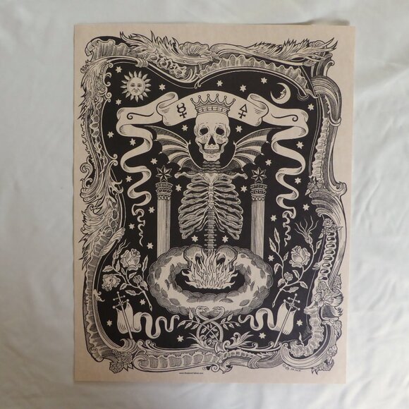 Madame Talbot Other - NEW 17” x 22” MADAME TALBOT ALCHEMY SKELETON OCCULT AFTERLIFE GOTHIC LITHOGRAPH